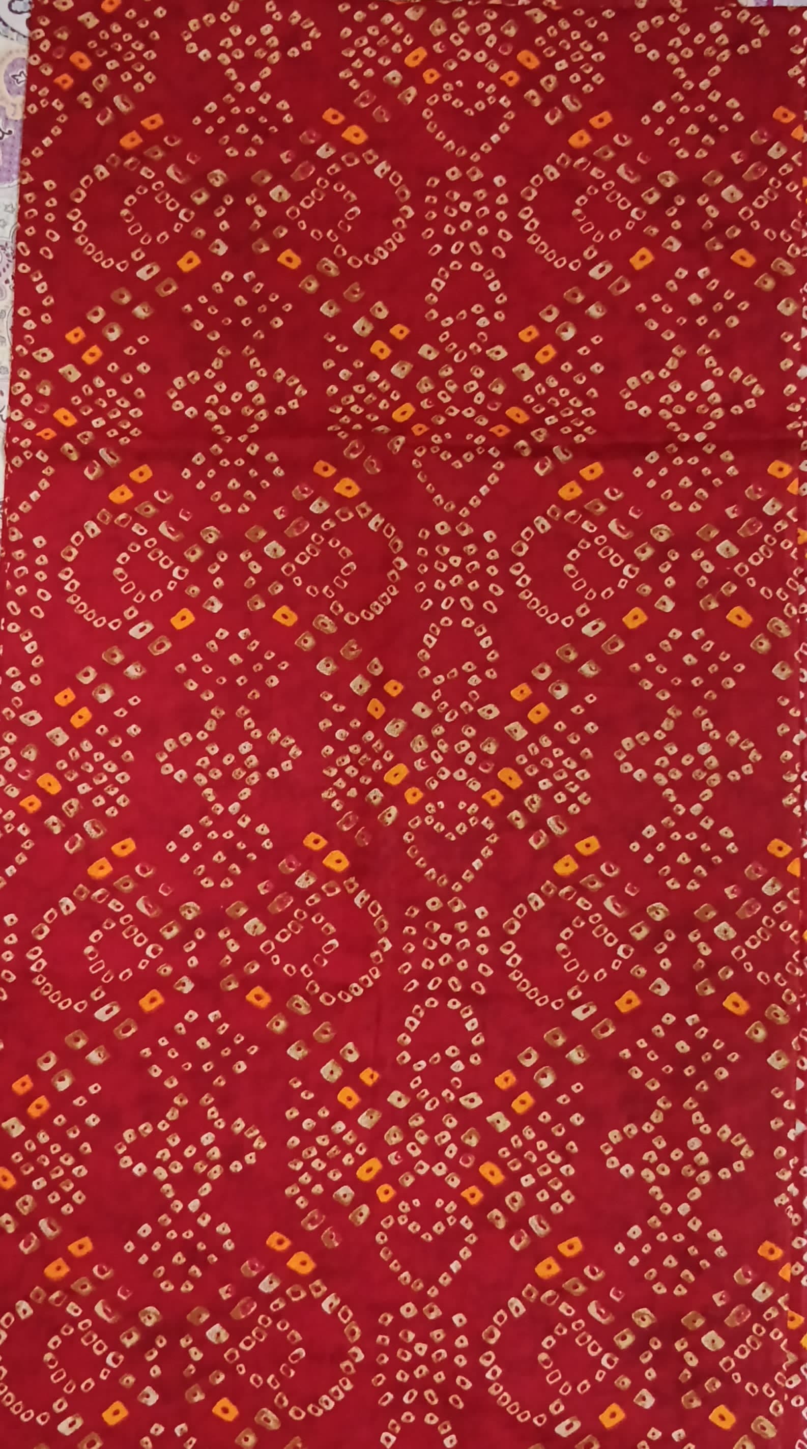 Rajasthani Cotton Silk bandhej with odhana